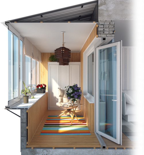 Остекление квартир и домов окнами Рехау