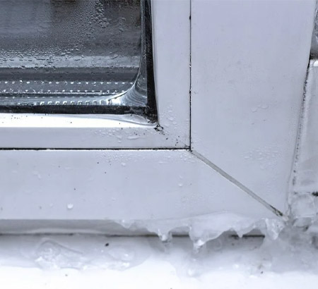 Замерзшее пластиковое окно