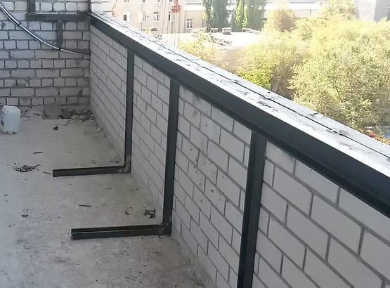 Укрепление балконной плиты кладкой из кирпича